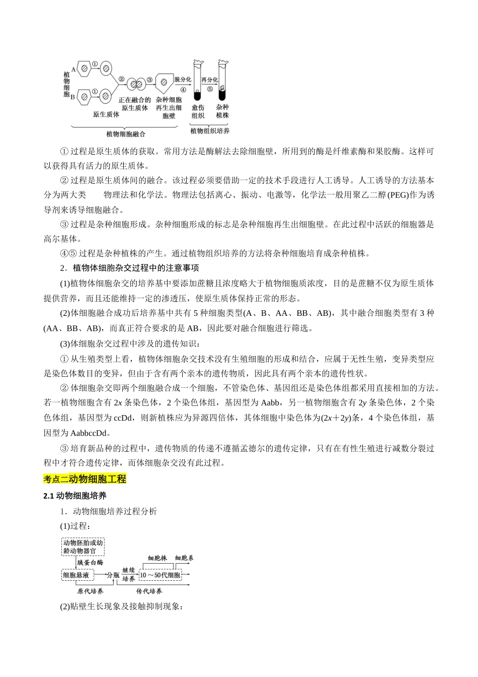考点12 细胞工程与胚胎工程(原卷版).docx_第2页