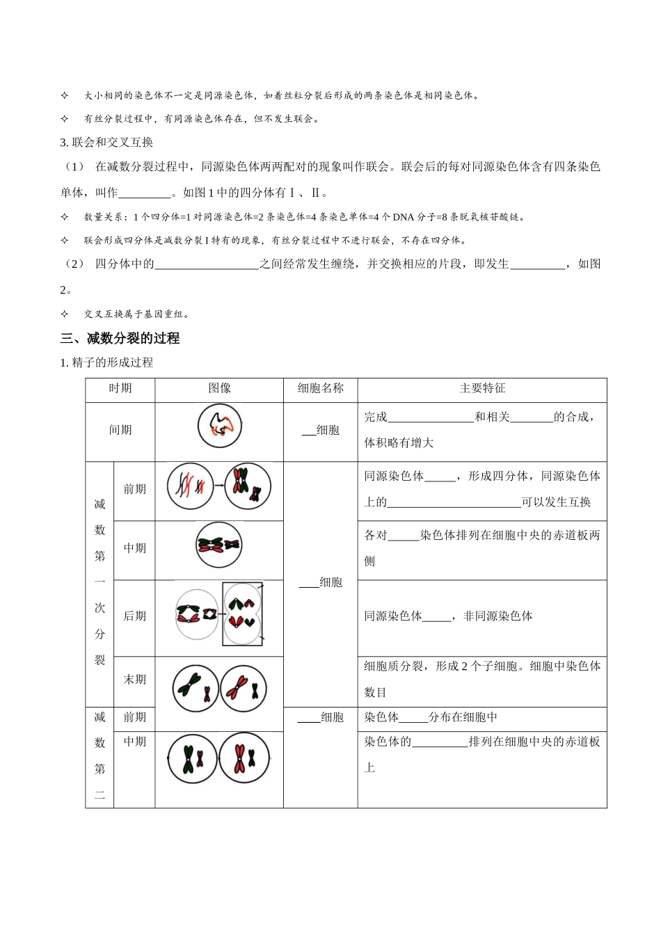 考点17 减数分裂和受精作用(讲义)(原卷版).docx_第2页