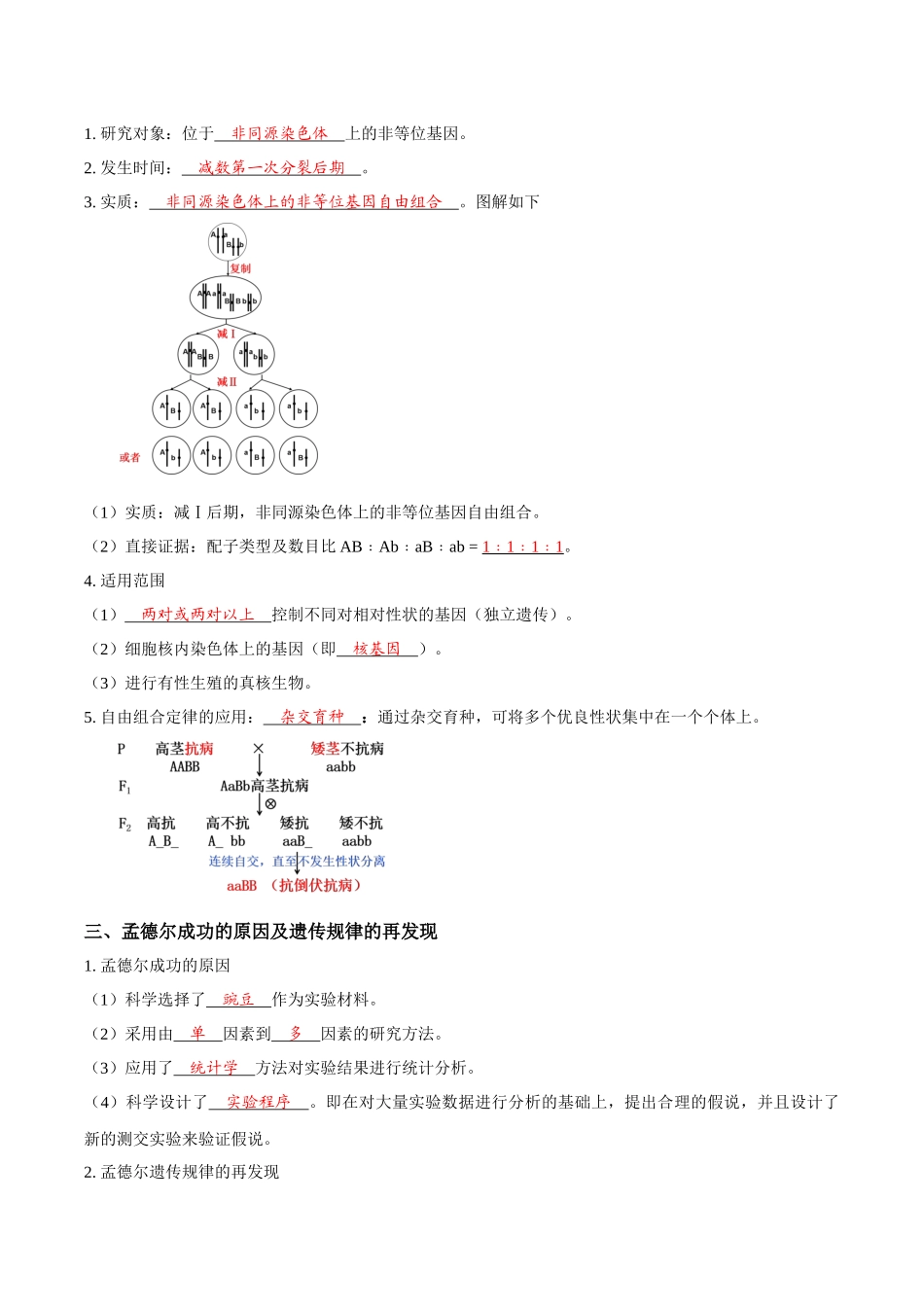 考点19 基因的自由组合定律(讲义)(解析版).docx_第3页