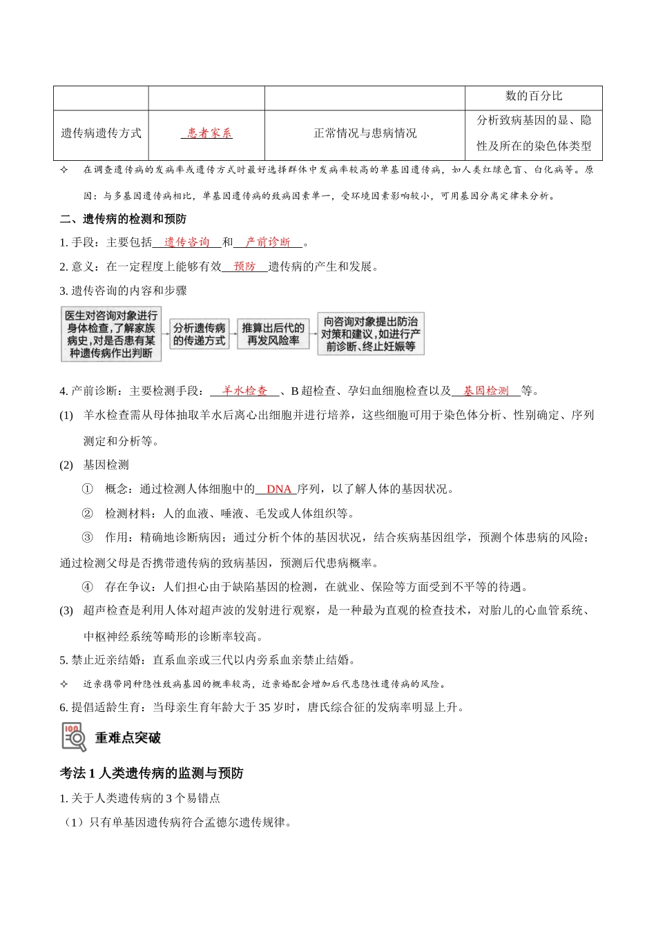 考点25 人类遗传病(讲义)(解析版).docx_第3页