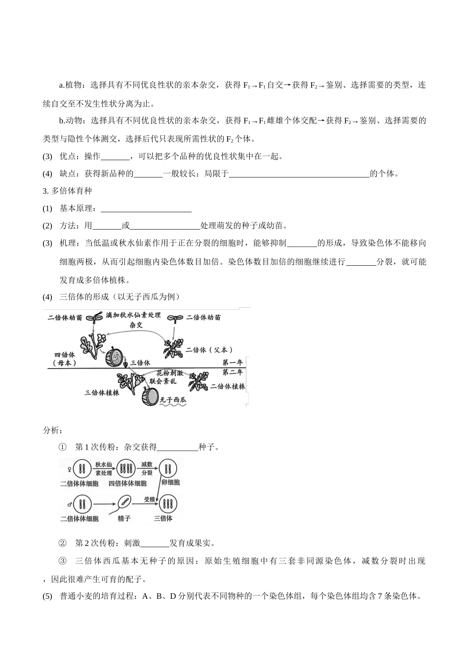 考点26 变异在育种上的应用(讲义)(原卷版).docx_第2页