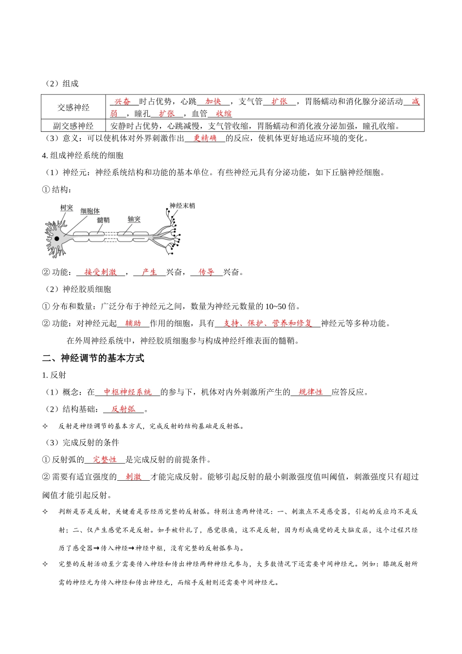 考点29 神经调节(讲义)(解析版).docx_第2页