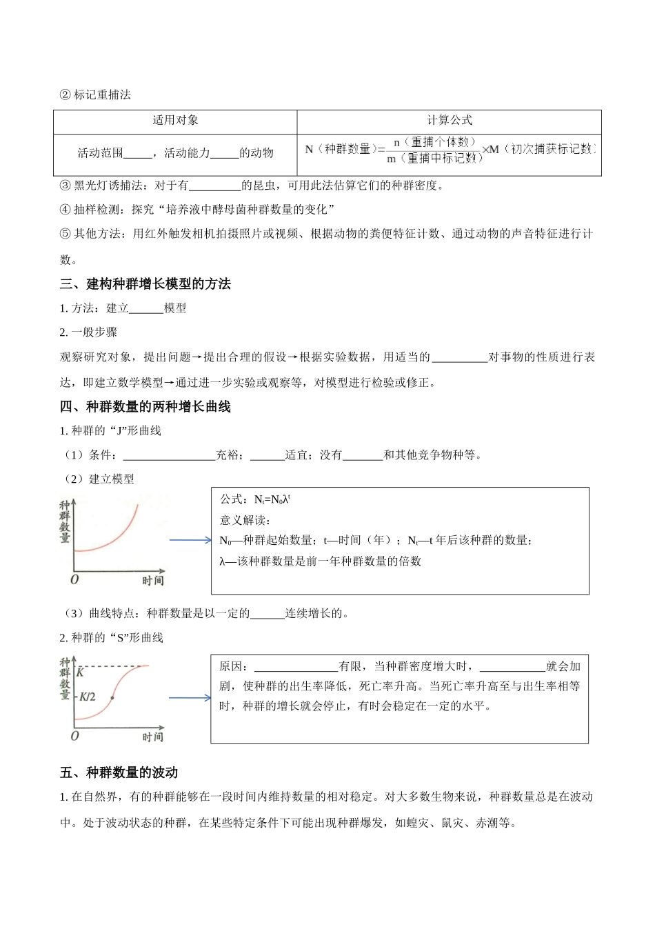 考点36 种群的数量特征和数量变化(讲义)(原卷版).docx_第2页
