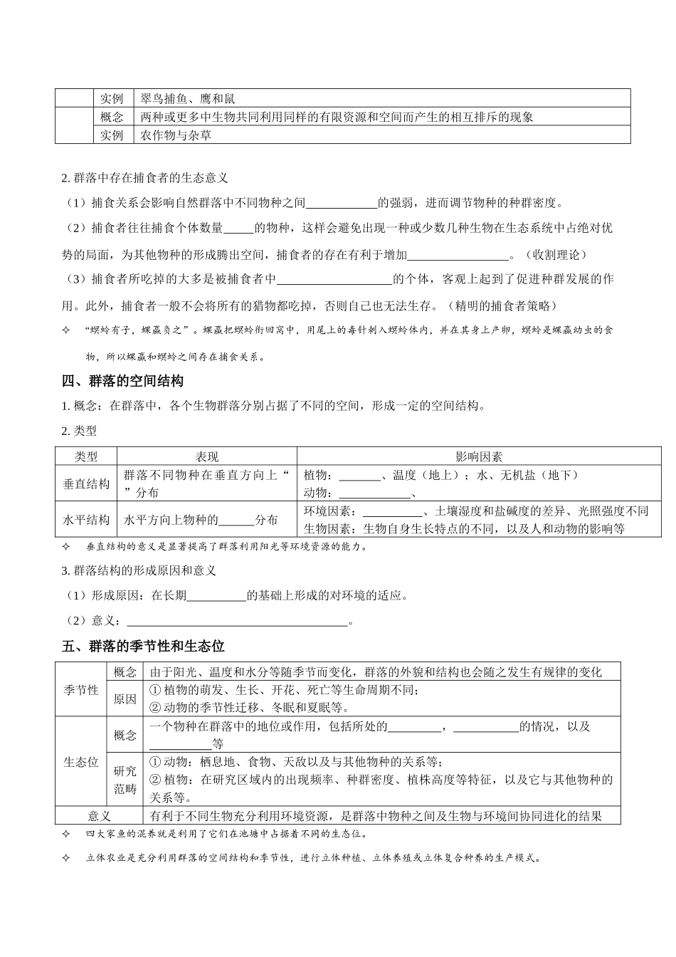 考点37&考点38 群落的结构和演替 有关种群和群落的调查(实验)(讲义)(原卷版).docx_第2页