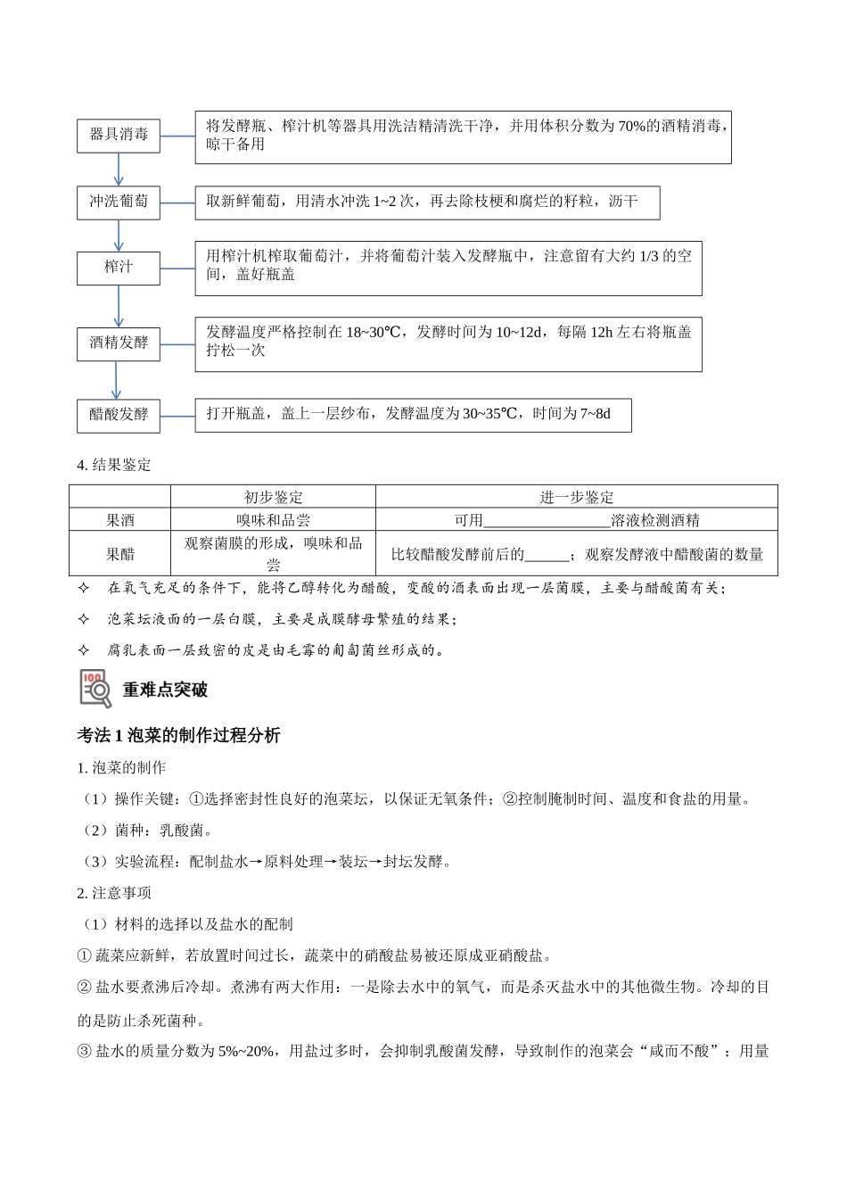 考点43&考点44 传统发酵技术 微生物的培养技术及应用（讲义）（原卷版）.docx_第3页