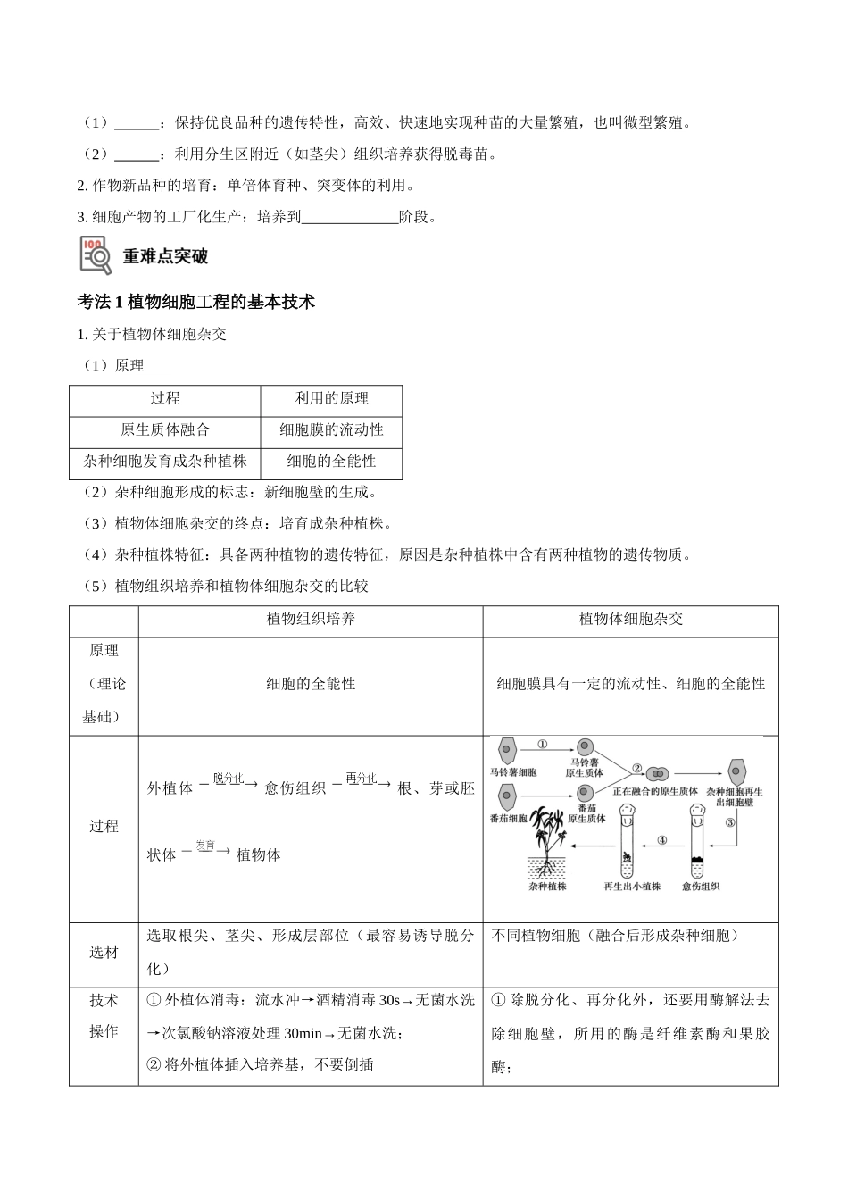 考点46 植物细胞工程(讲义)(原卷版).docx_第3页
