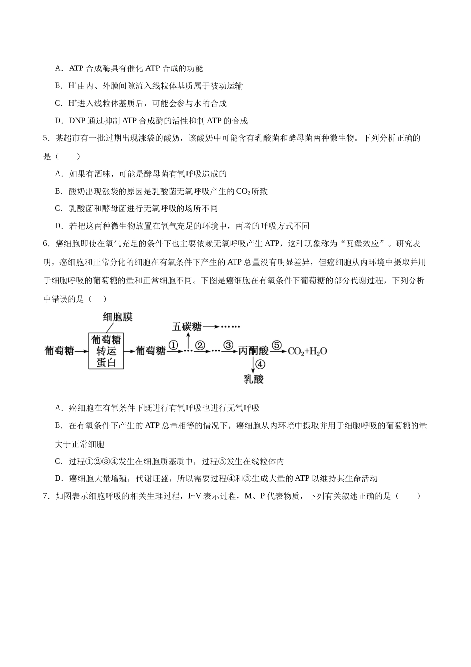 考点通关卷09 细胞呼吸(学生版).docx_第3页