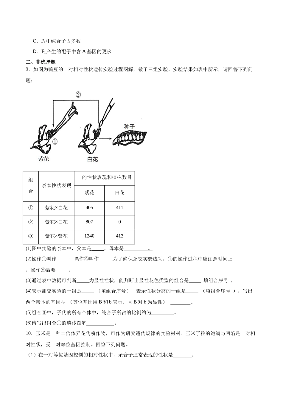 考点通关卷15 基因的分离定律(学生版).docx_第3页