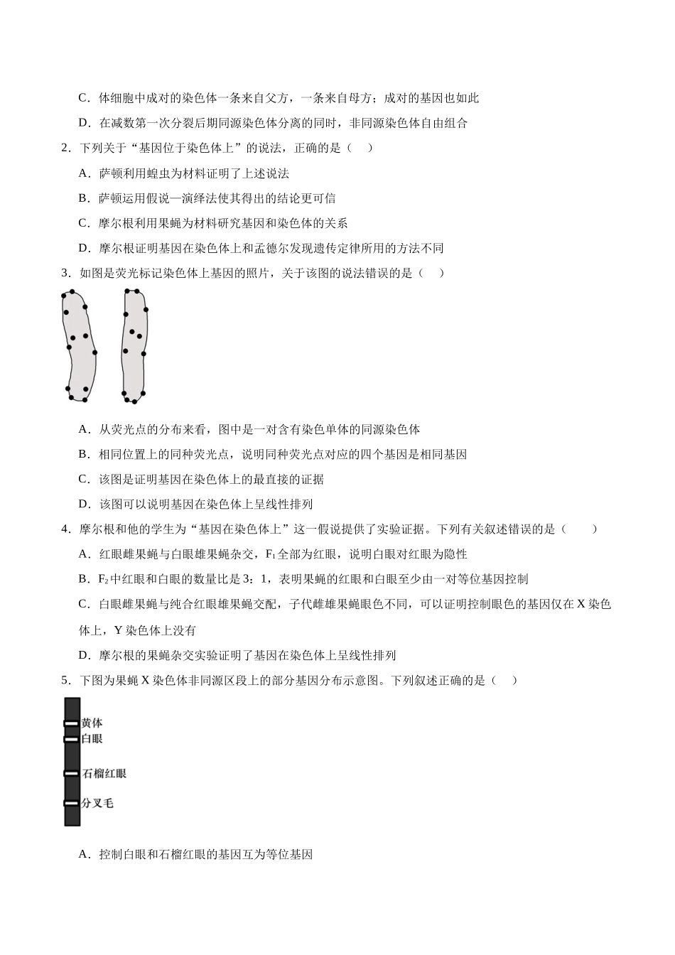 考点通关卷17 伴性遗传和人类遗传病(学生版).docx_第2页