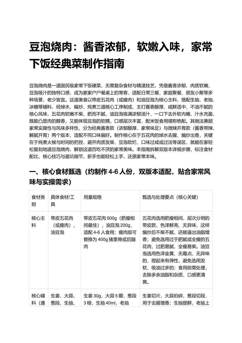 豆泡烧肉:酱香浓郁,软嫩入味,家常下饭经典菜制作指南.docx_第1页