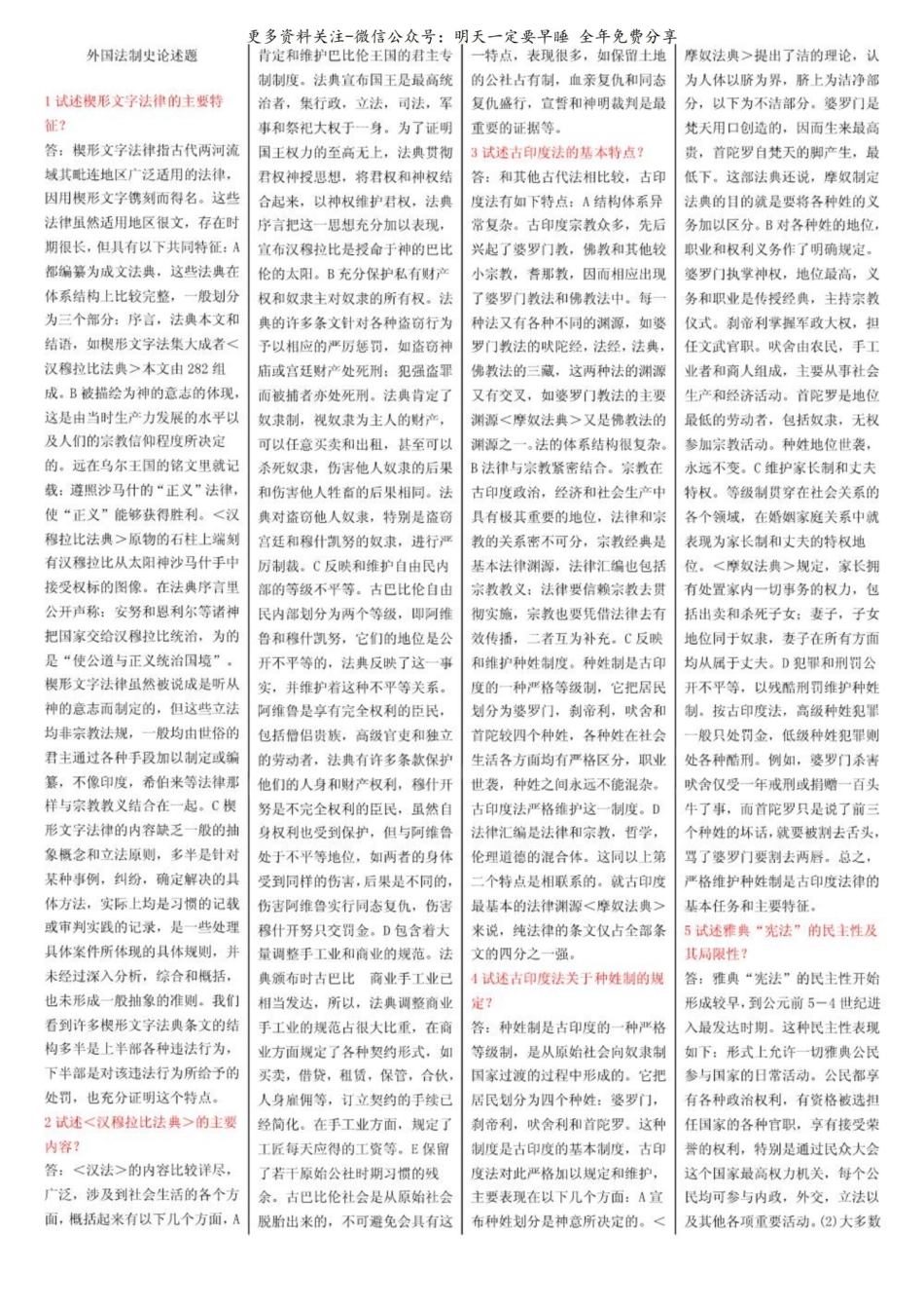 外国法制史_论述题(整理).pdf_第1页