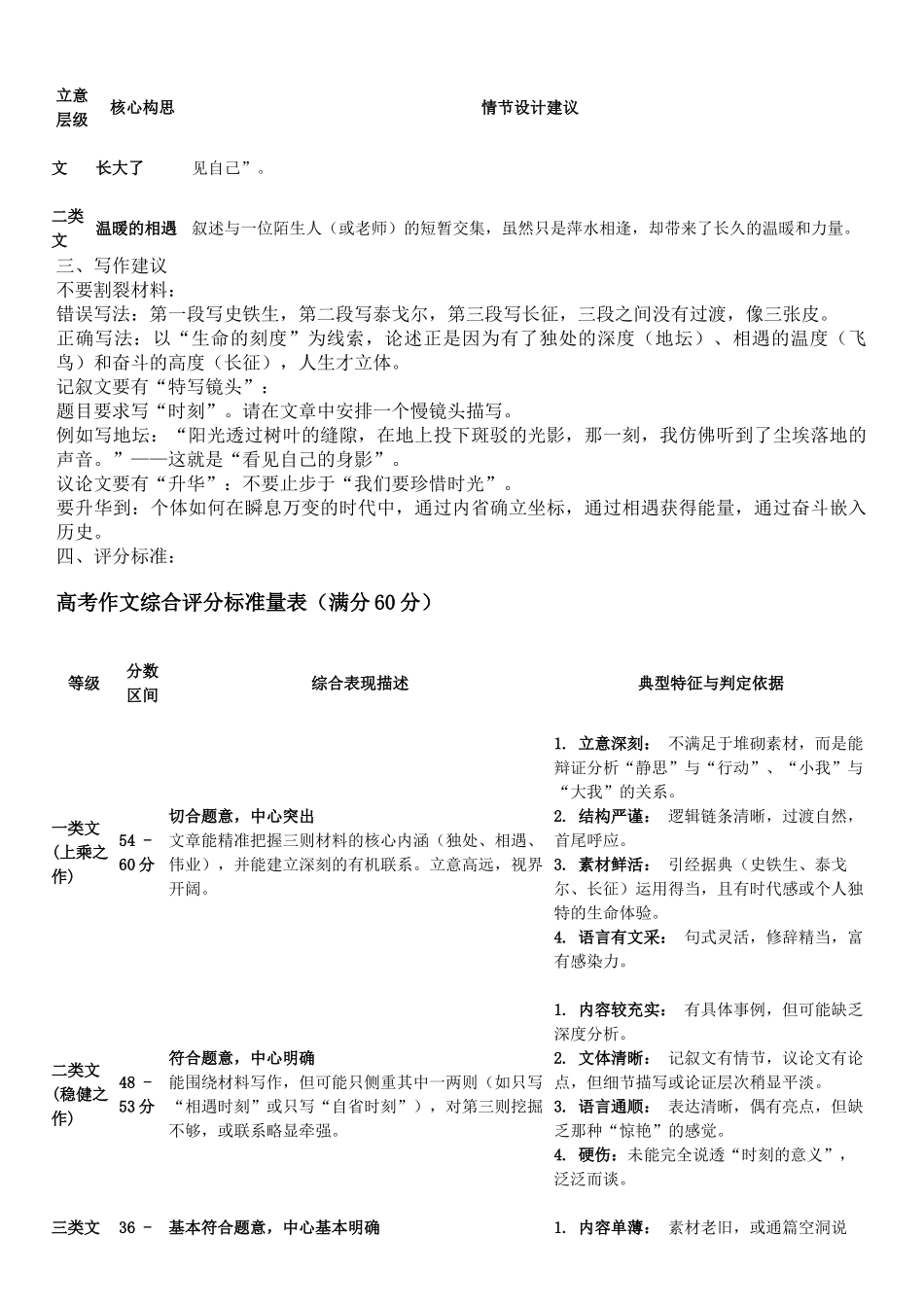 2026年5月高三下学期壮行考试语文评分标准.doc_第3页