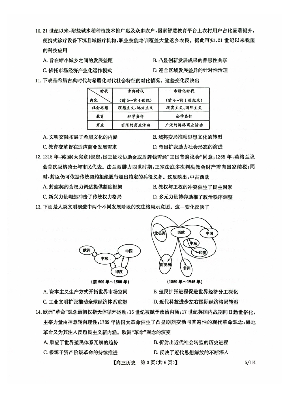 历史(下标5-1K)九师联盟2026年(届)高三年级5月21日仿真押题测评考试(下标5-1)(5.21-2.23).pdf_第3页