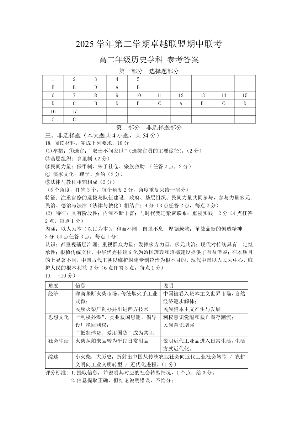 历史浙江金华2025学年第二学期金华市卓越联盟5月高二年级阶段性联考(5.20-5.21)(1).pdf_第1页
