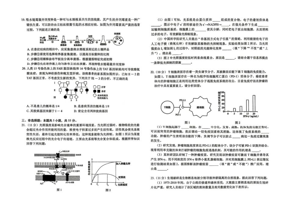 生物【协作校最后一考】辽宁协作校联合体2026年5月普通高中高三年级考前模拟考试(5.21-5.22).pdf_第3页
