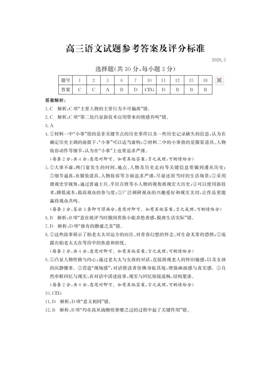 语文山东滨州市2026年高三年级二模考试(滨州高三二模)(5.7-5.9)(2).docx_第1页