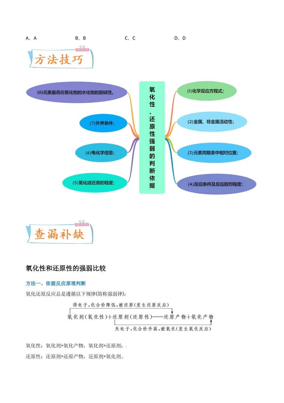 （升级版）微专题08  氧化性和还原性强弱的实验探究及应用（学生版）(全国版) .docx_第2页