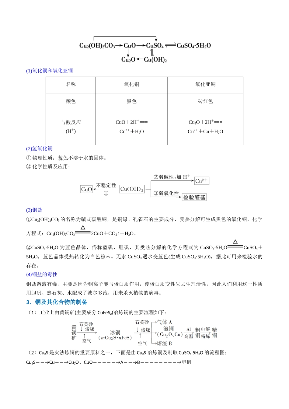 (升级版)微专题15 铜及其化合物的性质、制备与实验探究(学生版)(全国版).docx_第3页
