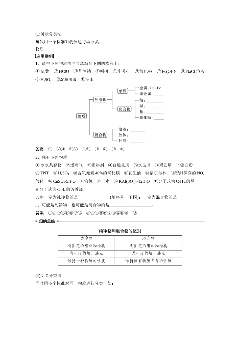 2024年高考化学一轮复习(新高考版) 第1章 第1讲 物质的组成、性质和转化.docx_第2页