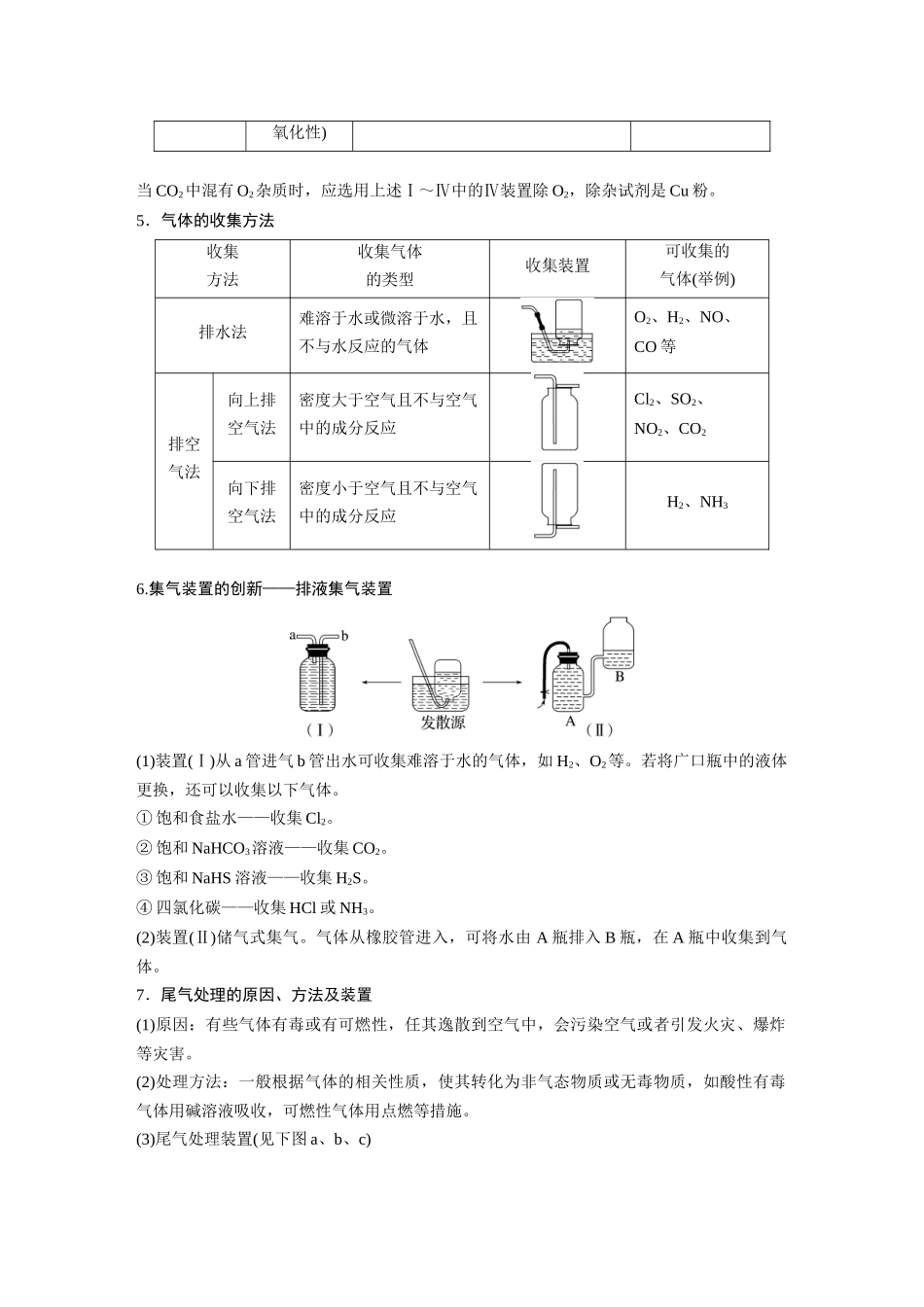 2024年高考化学一轮复习（新高考版） 第5章 第29讲　常见气体的实验室制备、净化和收集.docx_第3页