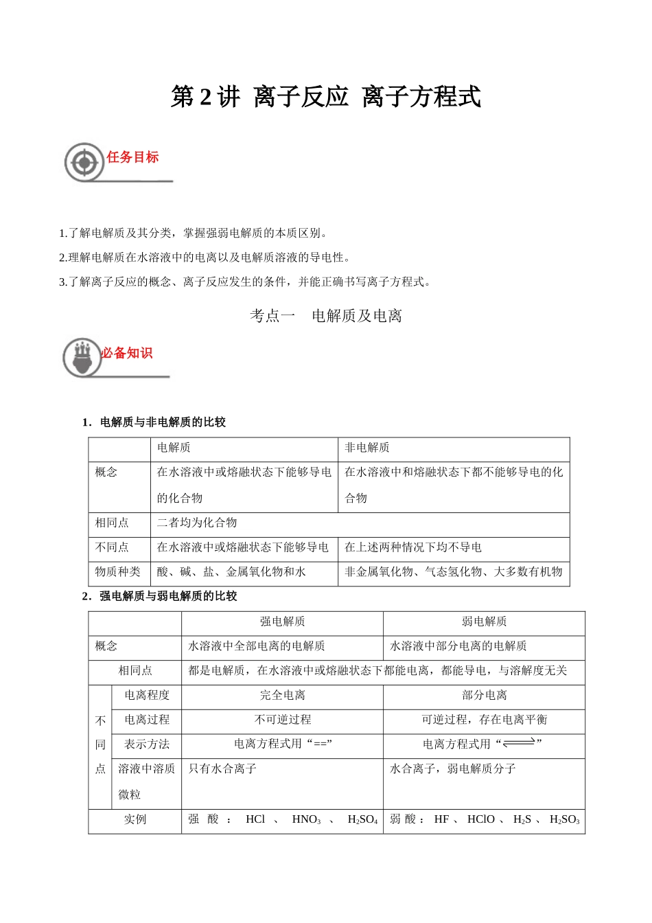 第2讲 离子反应 离子方程式（讲义）-（解析版）.docx_第1页