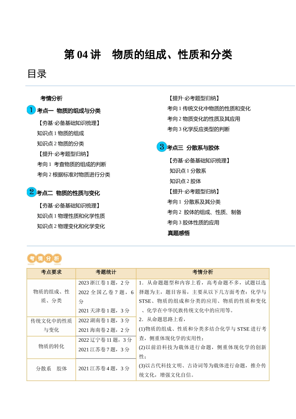 第04讲 物质的组成、性质和分类（讲义）（原卷版）.docx_第1页