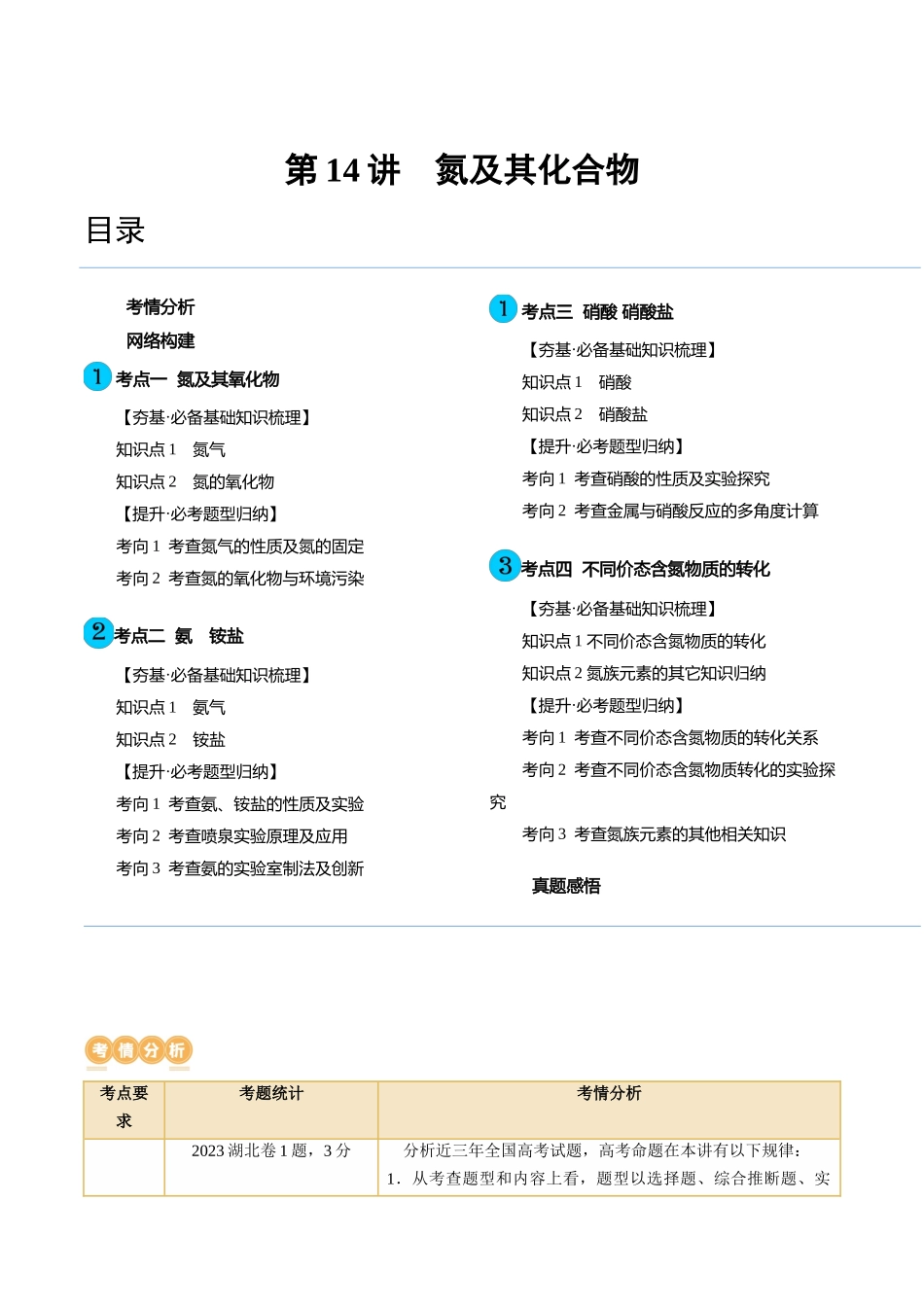 第14讲 氮及其化合物（讲义）（解析版）.docx_第1页