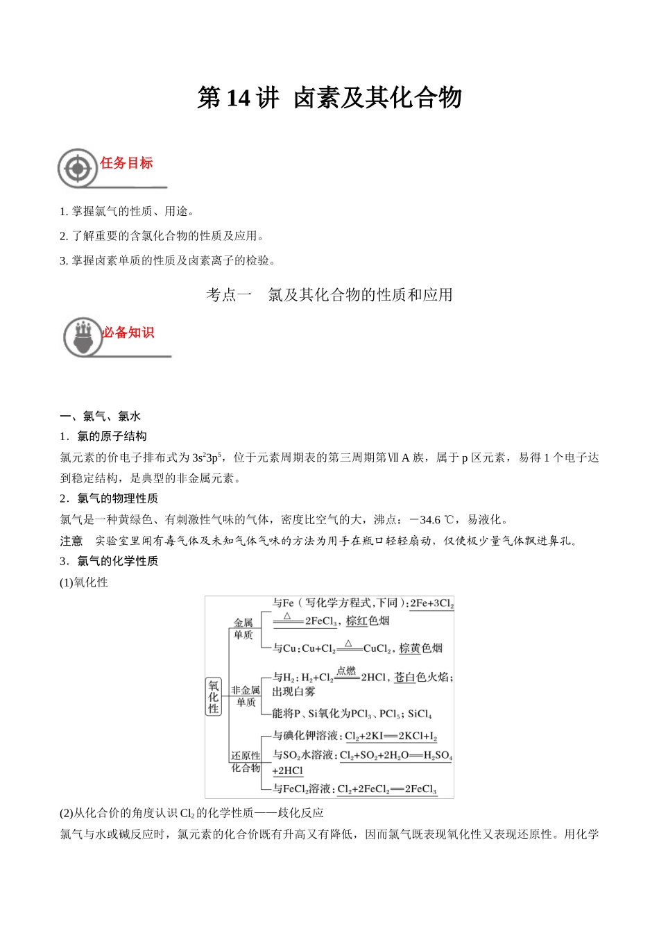 第14讲 卤素及其化合物（讲义）-（解析版）.docx_第1页