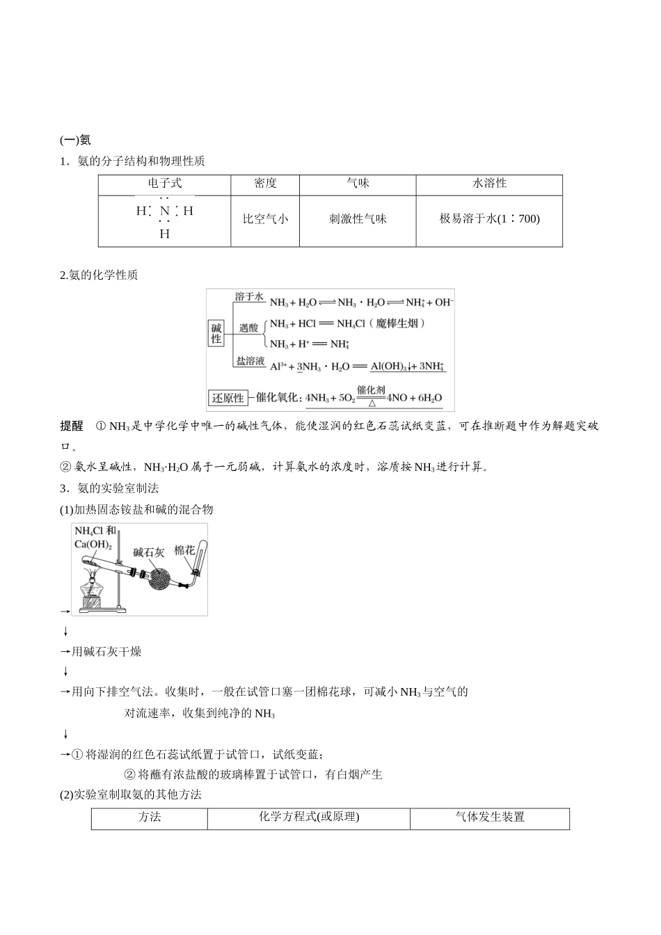 第17讲 氮及其氧化物、氢化物和铵盐（讲义）-（原卷版）.docx_第3页