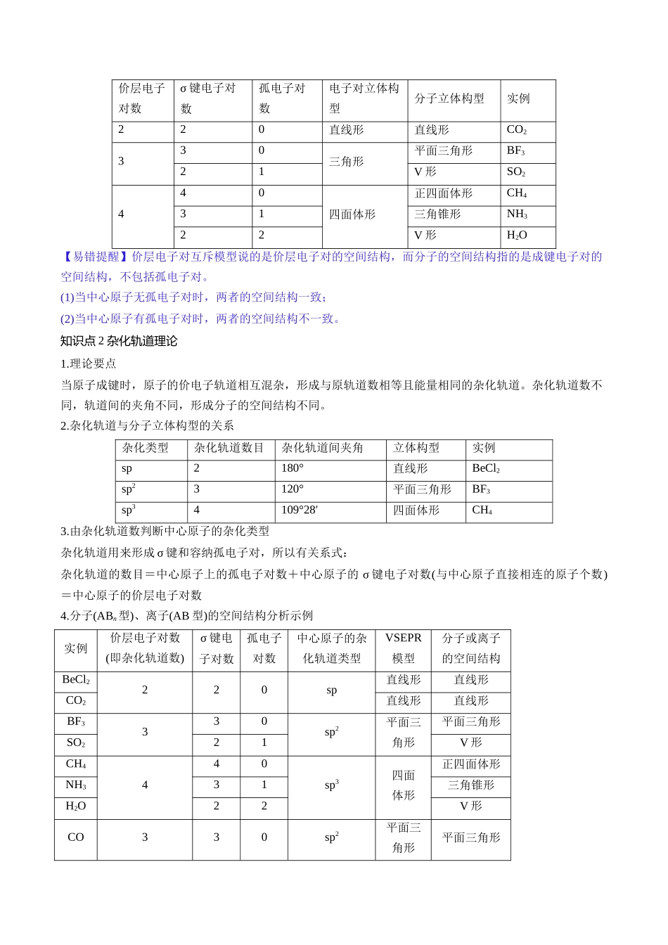 第19讲 分子结构与性质（讲义）（原卷版）.docx_第3页