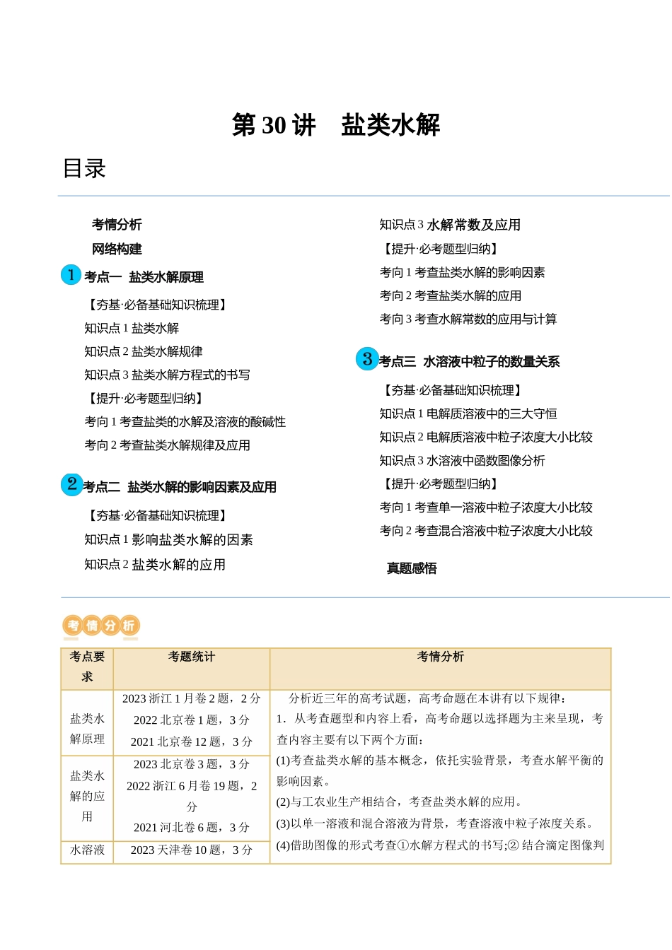 第30讲 盐类水解（讲义）（解析版）.docx_第1页