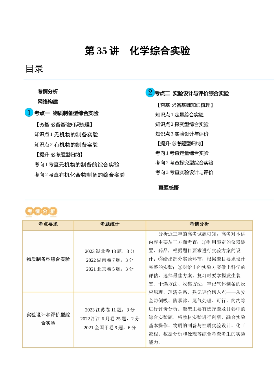 第35讲 化学综合实验（讲义）（解析版）.docx_第1页
