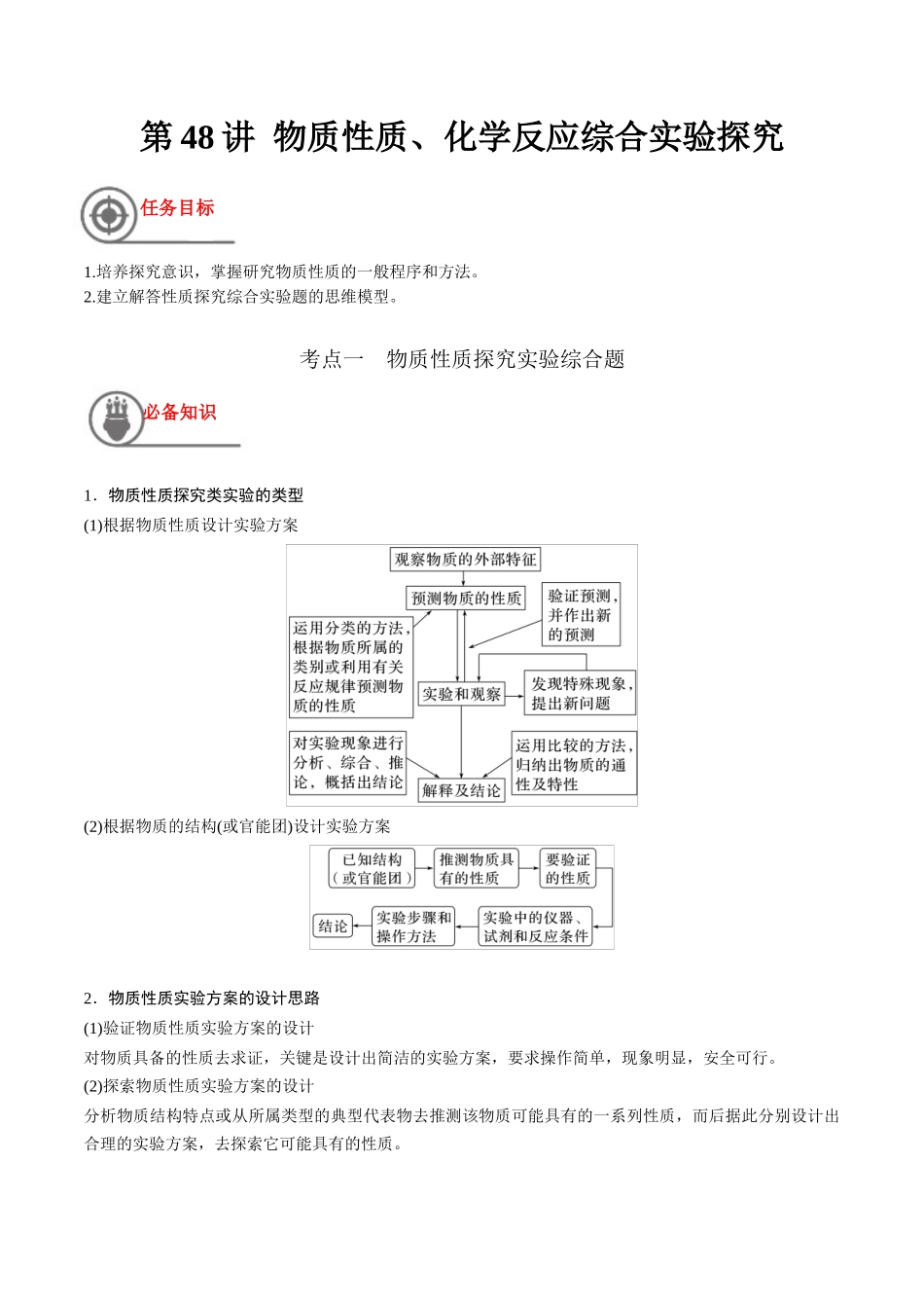 第48讲 物质性质、化学反应综合实验探究（讲义）-（解析版）.docx_第1页
