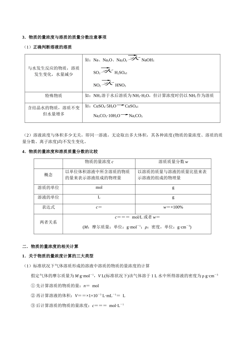考点04 物质的量浓度、溶液的配制（学生版）（新教材新高考）.docx_第2页