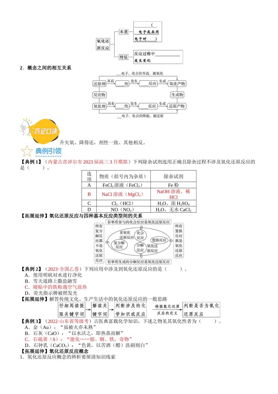 考点04 氧化还原反应的基本概念和规律（核心考点精讲精练）-备战2024年高考化学一轮复习考点帮（新高考专用）（学生版）.docx_第2页