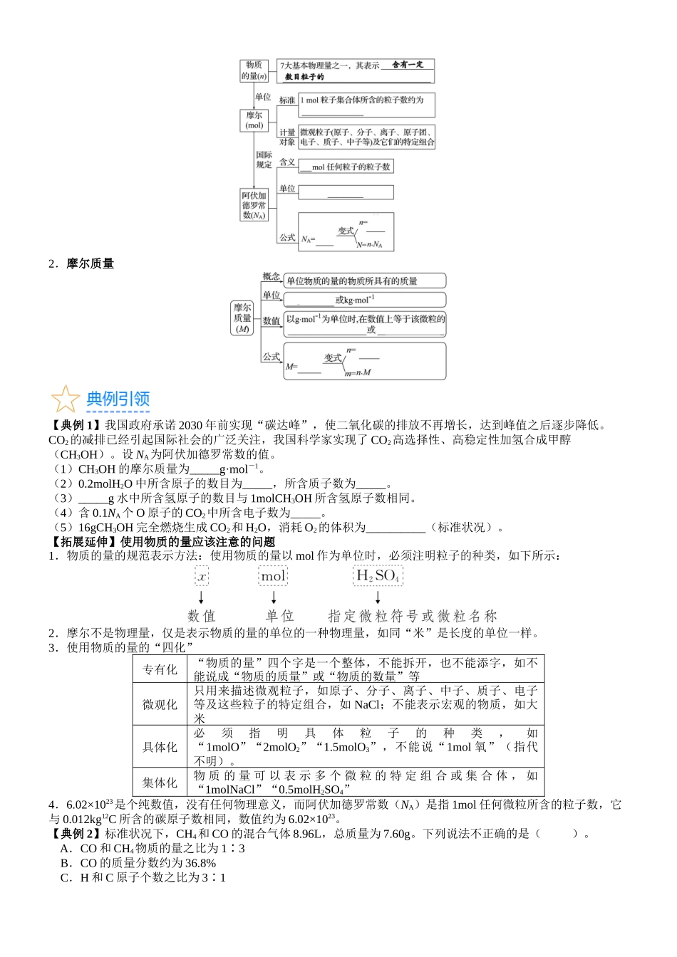 考点06 物质的量 气体摩尔体积（核心考点精讲精练）-备战2024年高考化学一轮复习考点帮（新高考专用）（学生版）.docx_第2页