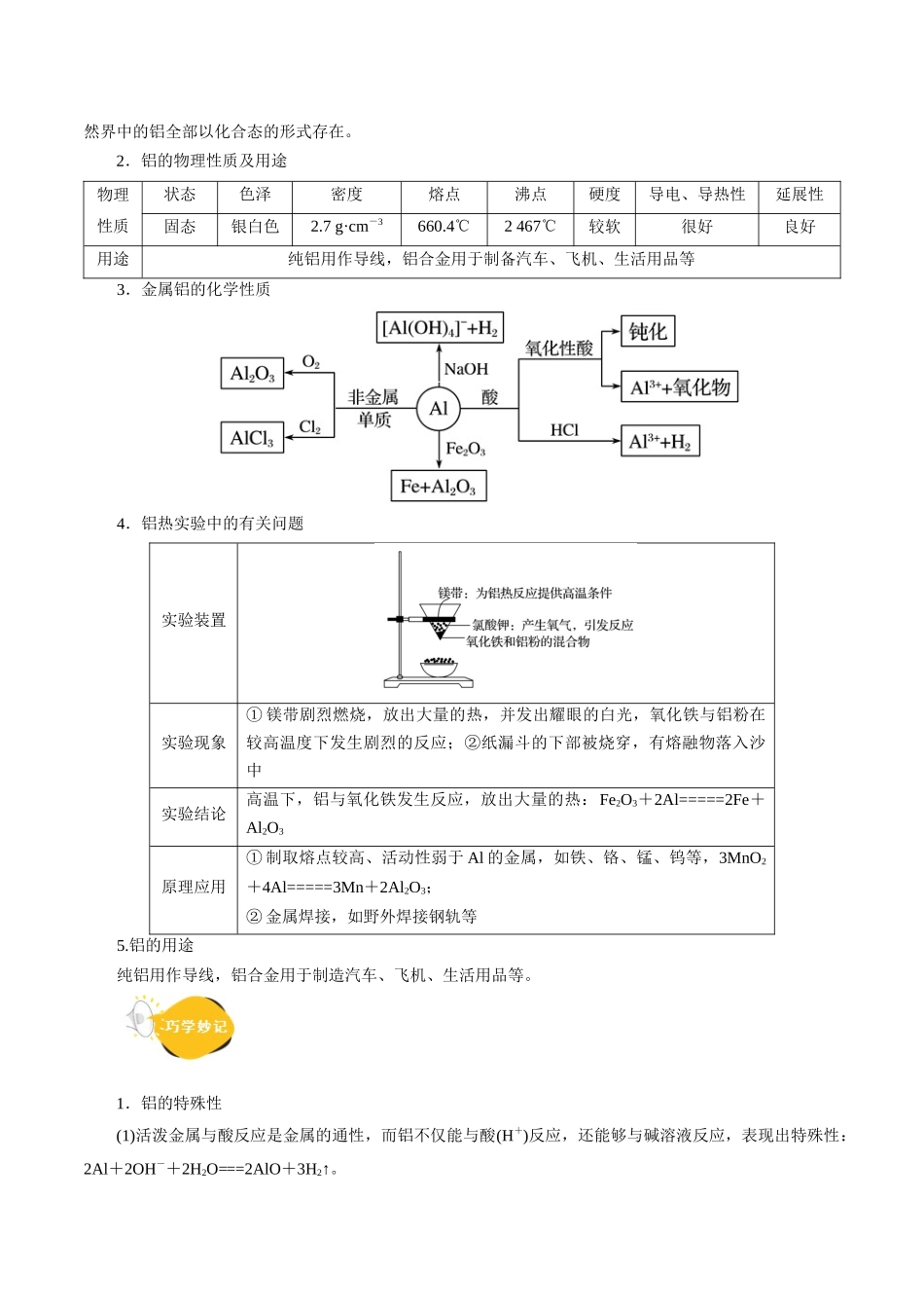 考点15  铝及其化合物(核心考点精讲).docx_第2页