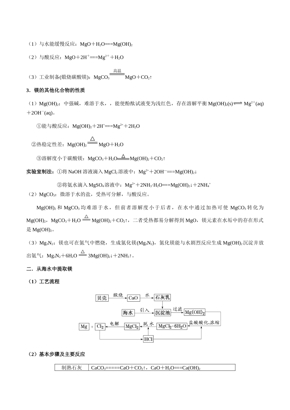 考点15 镁及其化合物（学生版）（新教材新高考）.docx_第3页