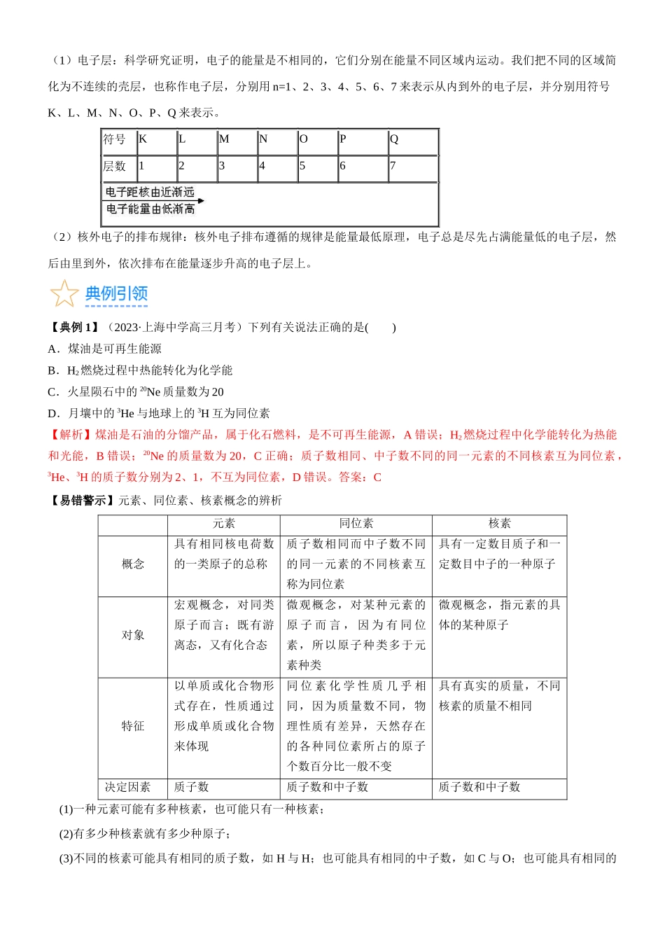 考点17 原子结构和核外电子排布（核心考点精讲精练）-备战2024年高考化学一轮复习考点帮（新高考专用）（教师版）.docx_第3页