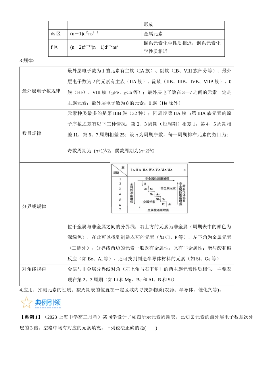 考点18 元素周期律与元素周期表（核心考点精讲精练）-备战2024年高考化学一轮复习考点帮（新高考专用）（学生版）.docx_第3页
