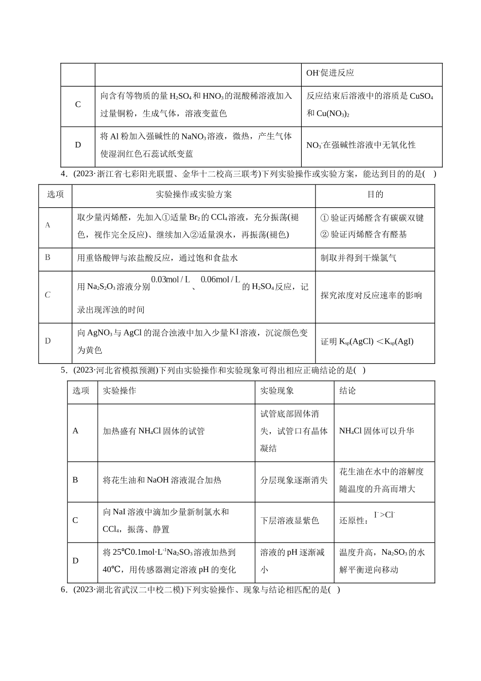 考点48  实验方案设计与评价(好题冲关)(原卷版).docx_第2页