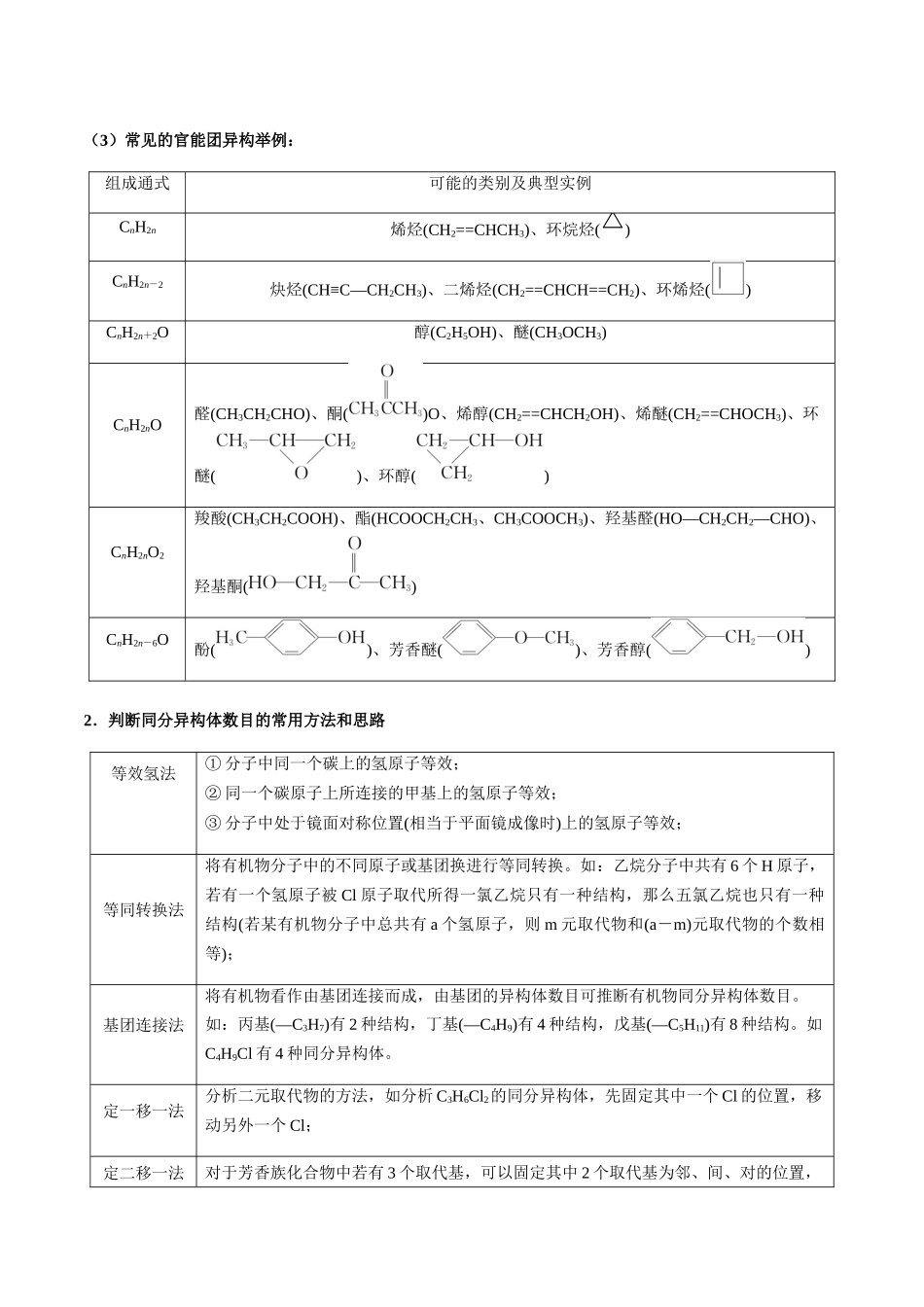 考点62 同分异构体的书写、同系物（教师版）（新教材新高考）.docx_第2页