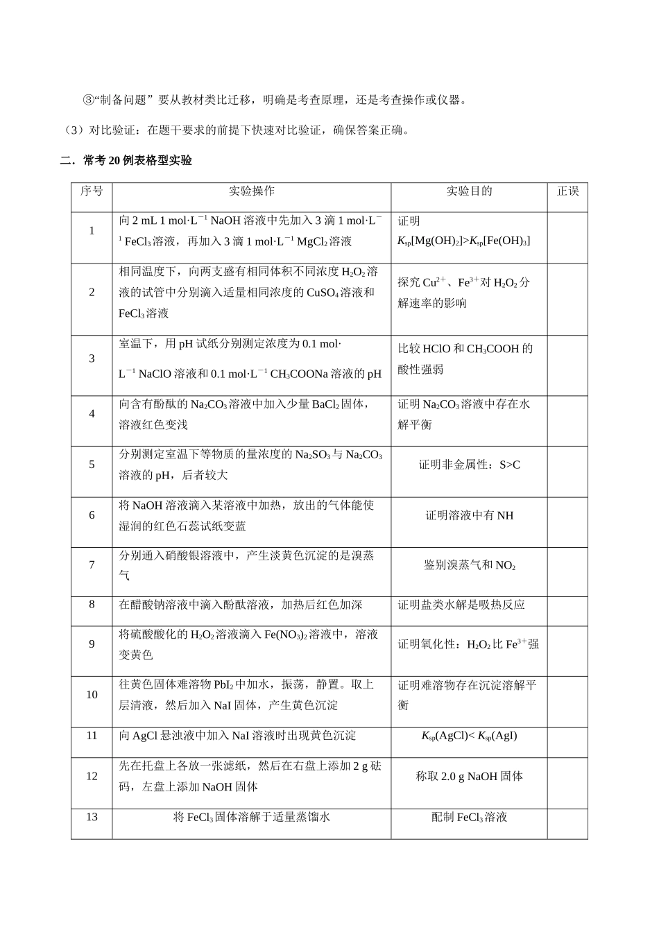 考点70 表格型实验方案的设计与评价（教师版）（新教材新高考）.docx_第2页