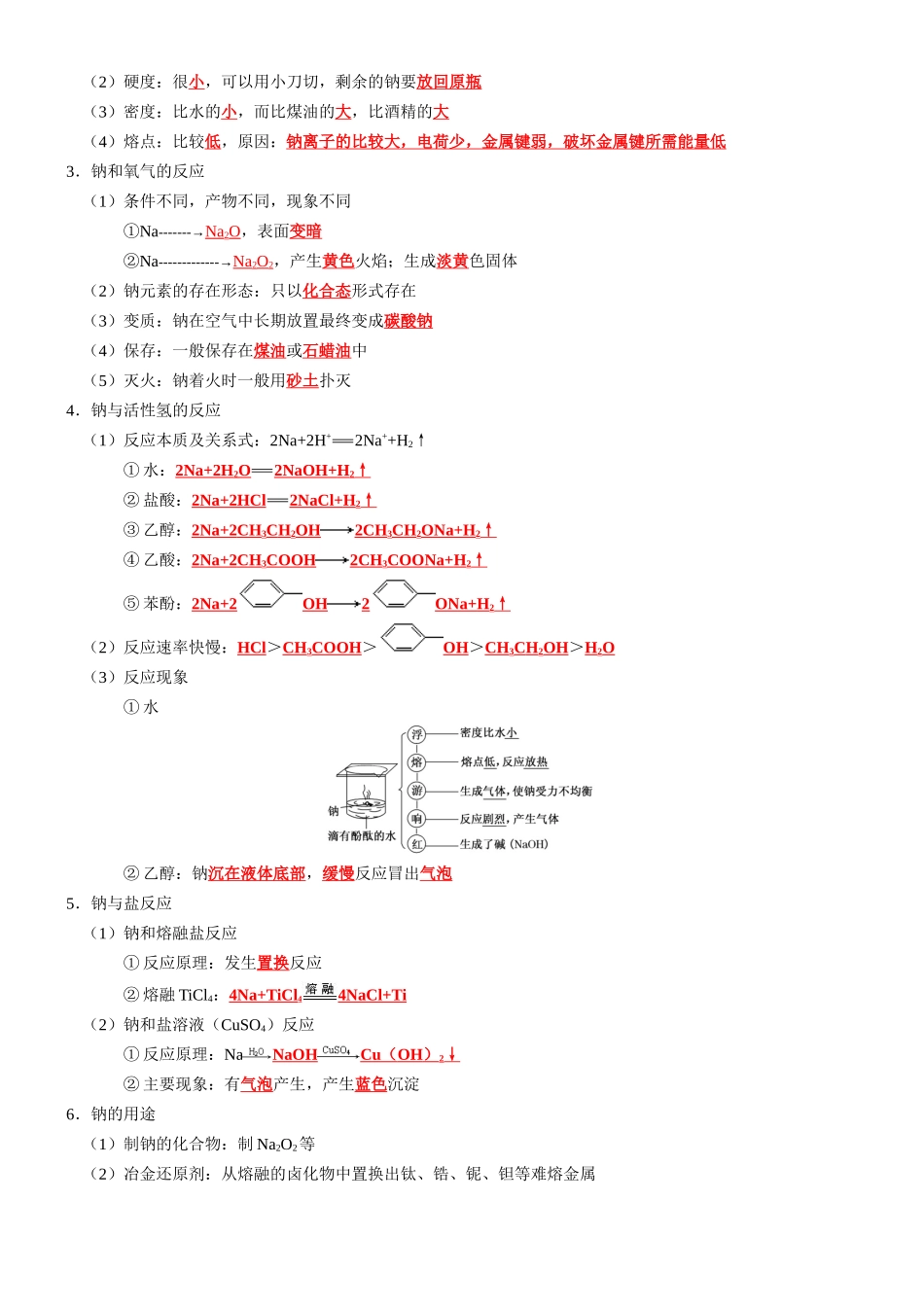 知识清单05  钠及其重要化合物-2024年高考化学一轮复习知识清单.docx_第2页
