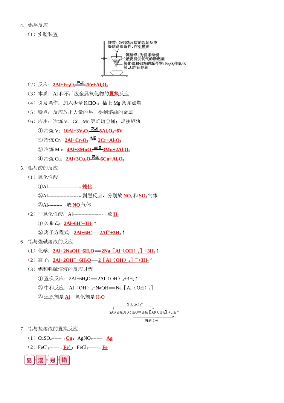 知识清单07  铝及其重要化合物-2024年高考化学一轮复习知识清单.docx_第2页