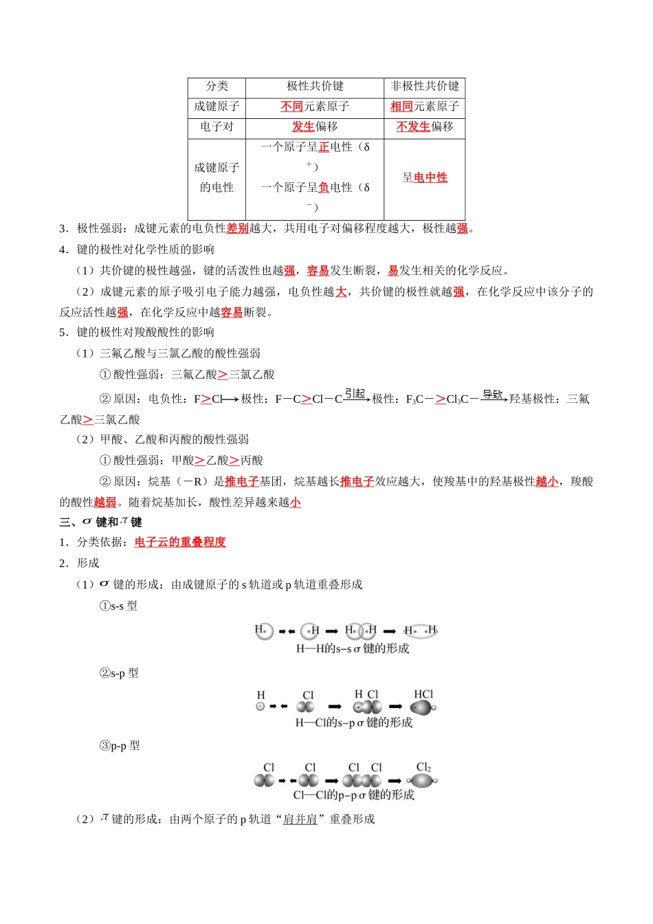 知识清单16  分子结构与性质-2024年高考化学一轮复习知识清单.docx_第2页