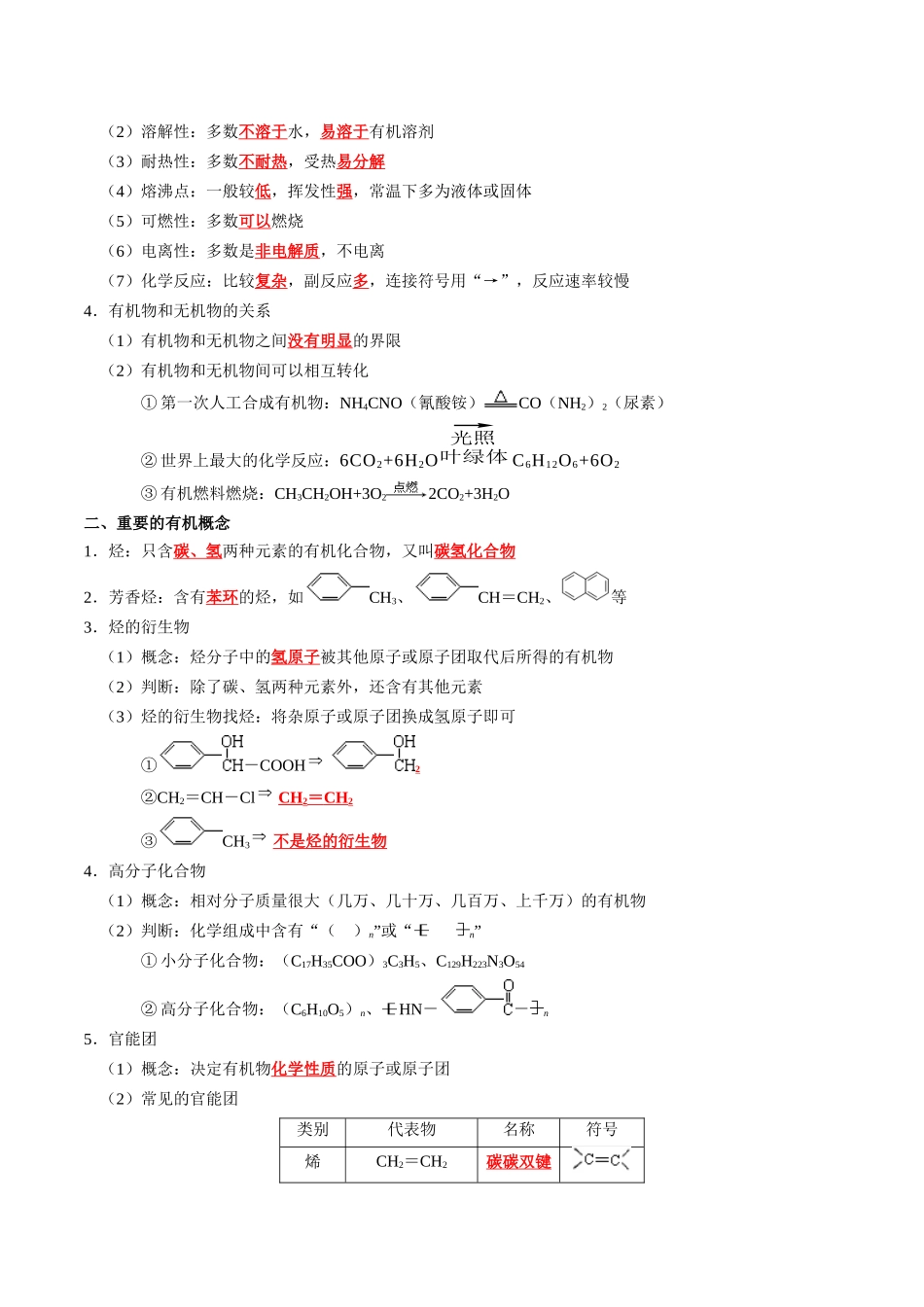 知识清单25  有机化合物（必修）-2024年高考化学一轮复习知识清单.docx_第3页
