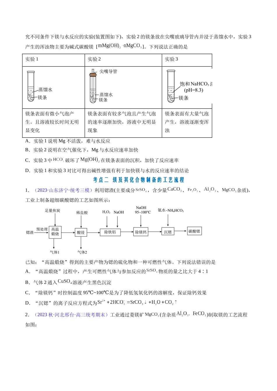 专题11 镁及其重要化合物-（原卷版）.docx_第2页