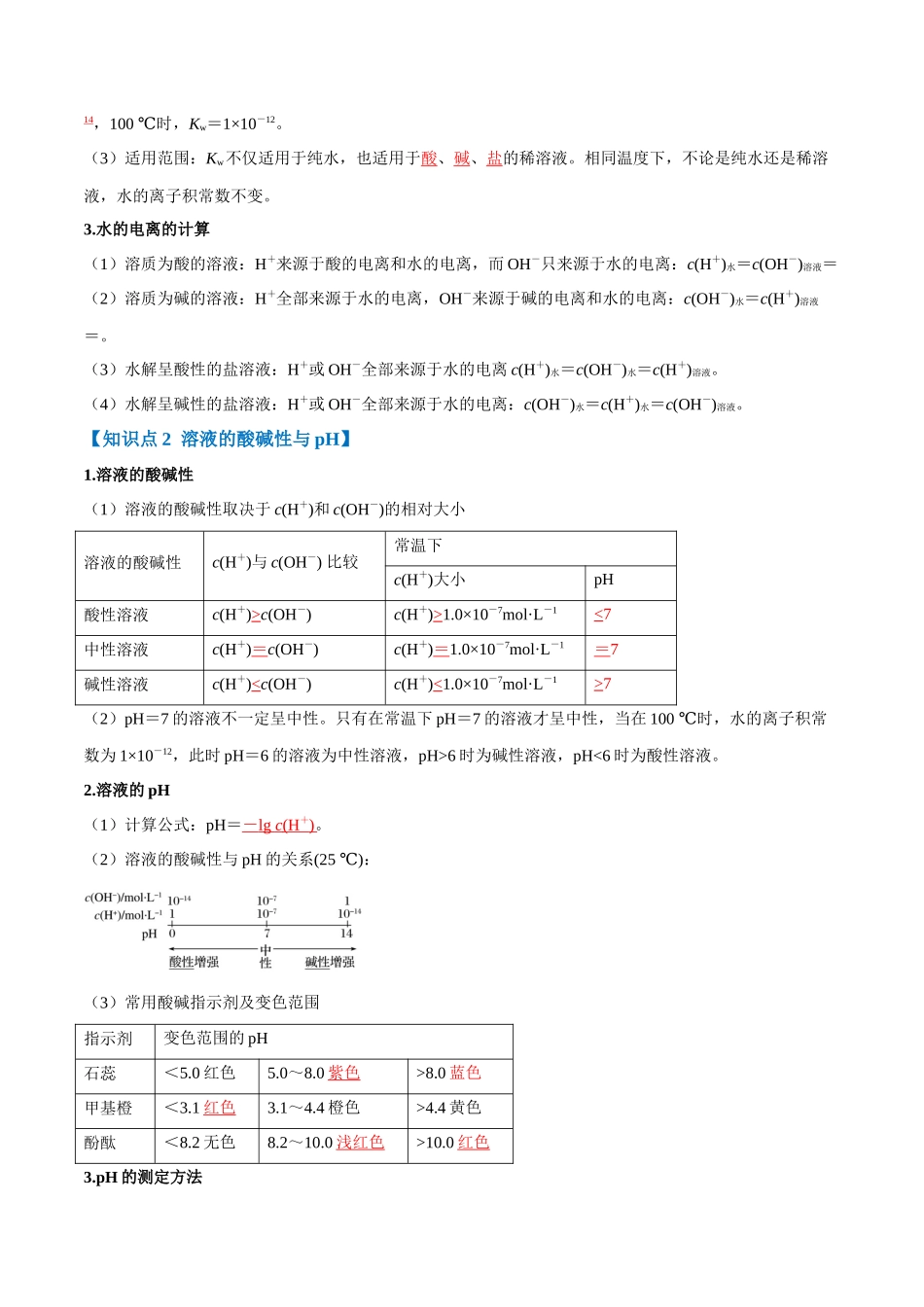 专题22  水的电离和溶液的酸碱性【八大题型】（新高考通用）（教师版）.docx_第3页
