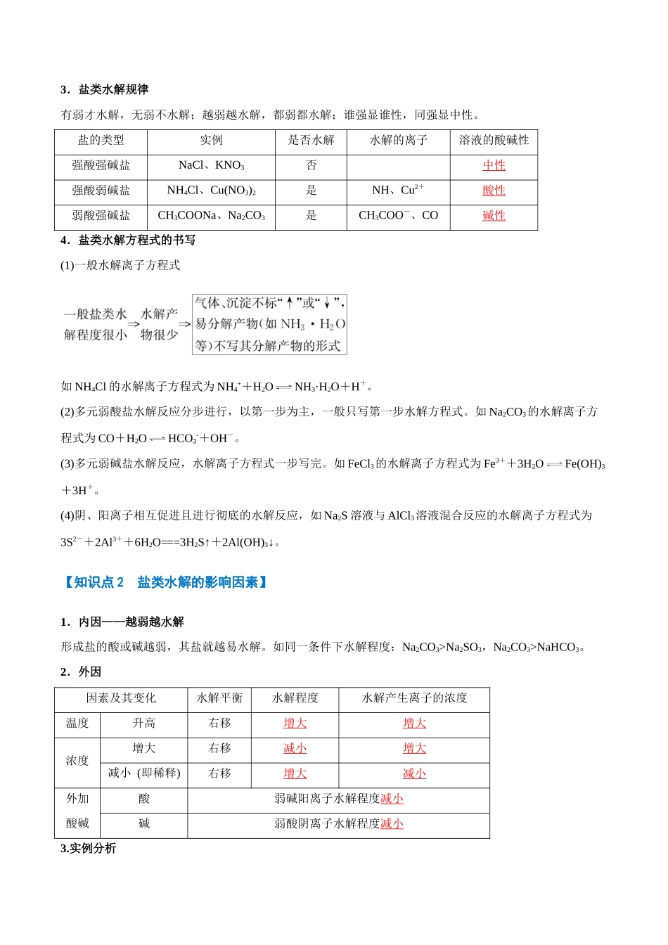 专题23  盐类的水解及其应用【八大题型】（新高考通用）（教师版）.docx_第3页